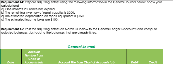  The Individual did not answer steps 8-11 March Transactions Chart of