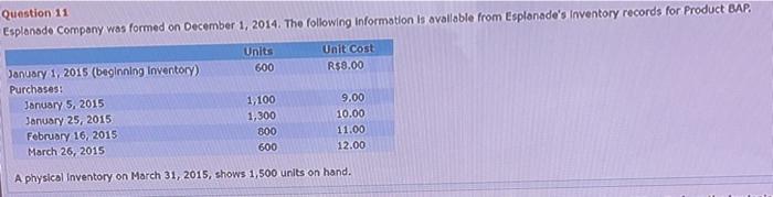1, 2015 (beginning inventory) Purchases Sawary 5, 2015 Soury 25, 2015 February