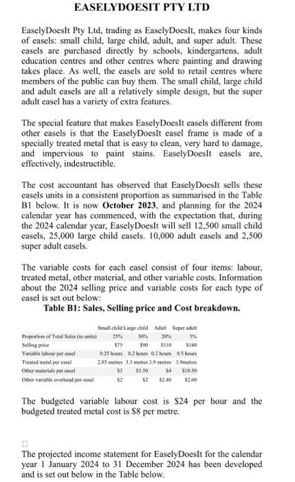  please answer this asap EaselyDoesIt Pty Ltd, trading as EaselyDoesIt, makes