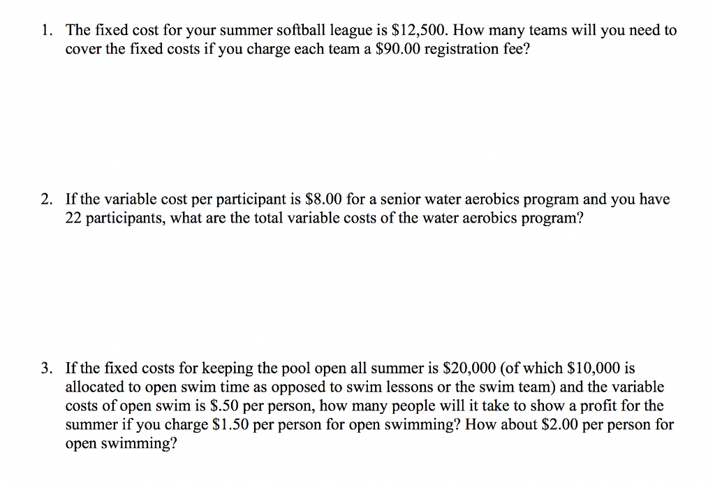 Answer the following questions. Show all work. Question 4 is written in