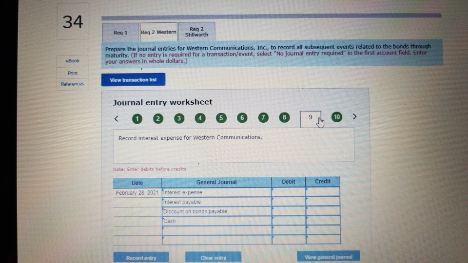 Complete this question by entering your answers in the tabs below Req