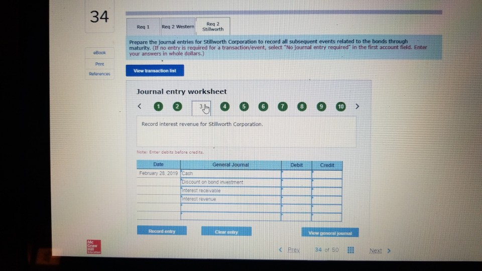 the first account field. Enter your answers in View transaction list View