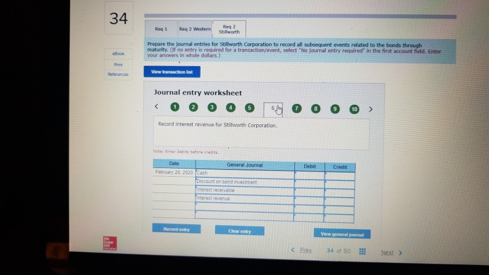 entering your answers in the tabs below. Req 1 Req 2 WesternReg