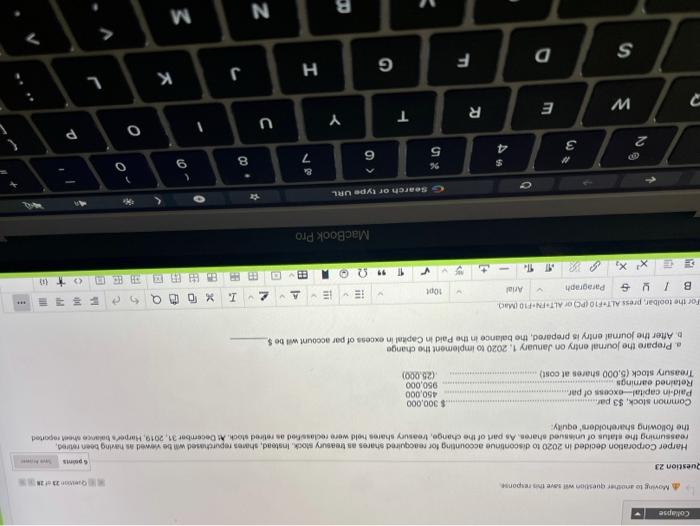  Collapse Moving to another question wit save the response Question 23