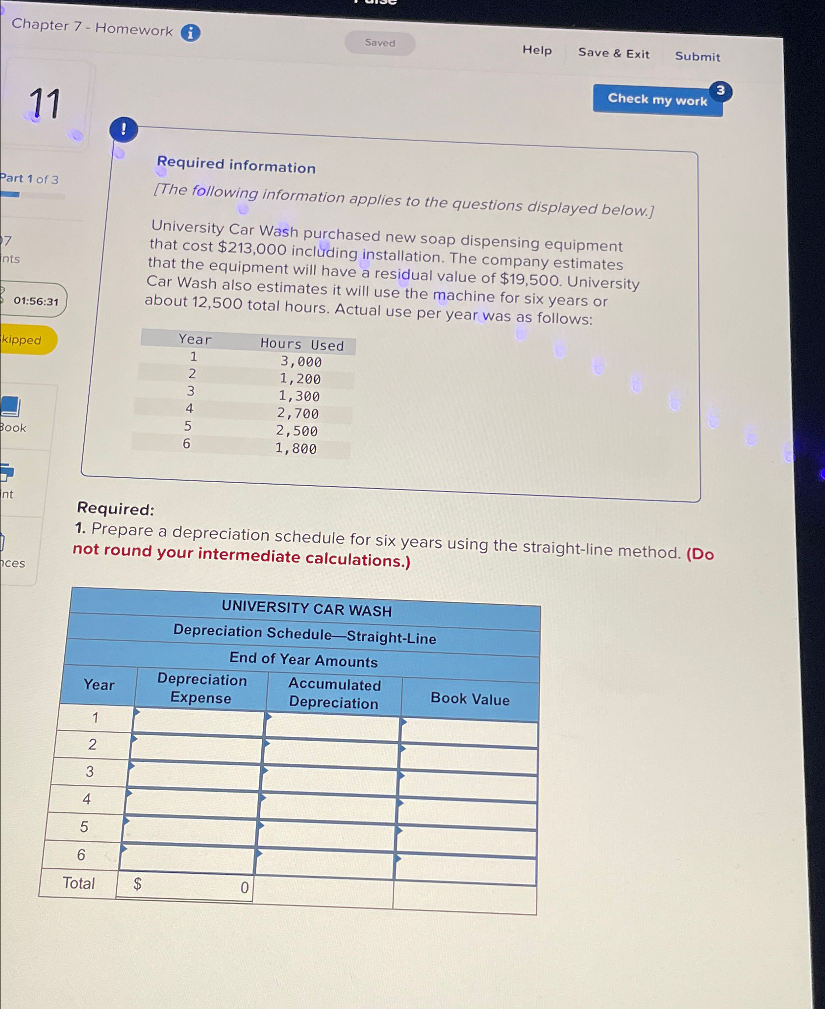  Chapter 7- Homework Help Save & Exit Submit 11 ! Required