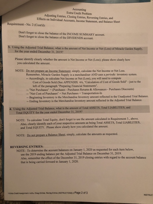 Closing Entries, Reversing Entries, and Effects on Individual Accounts, Income Statement, and