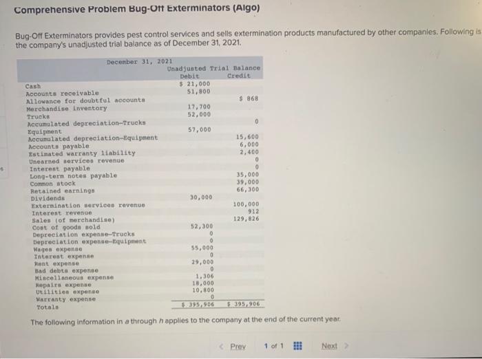  plz help. im stuck Comprehensive Problem Bug-Ott Exterminators (Aigo) Bug-Off Exterminators