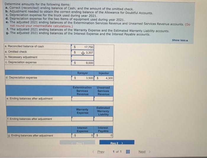 information in a through h applies to the company at the end