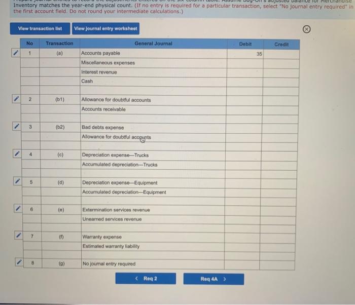 to the company at the end of the current year. a. The