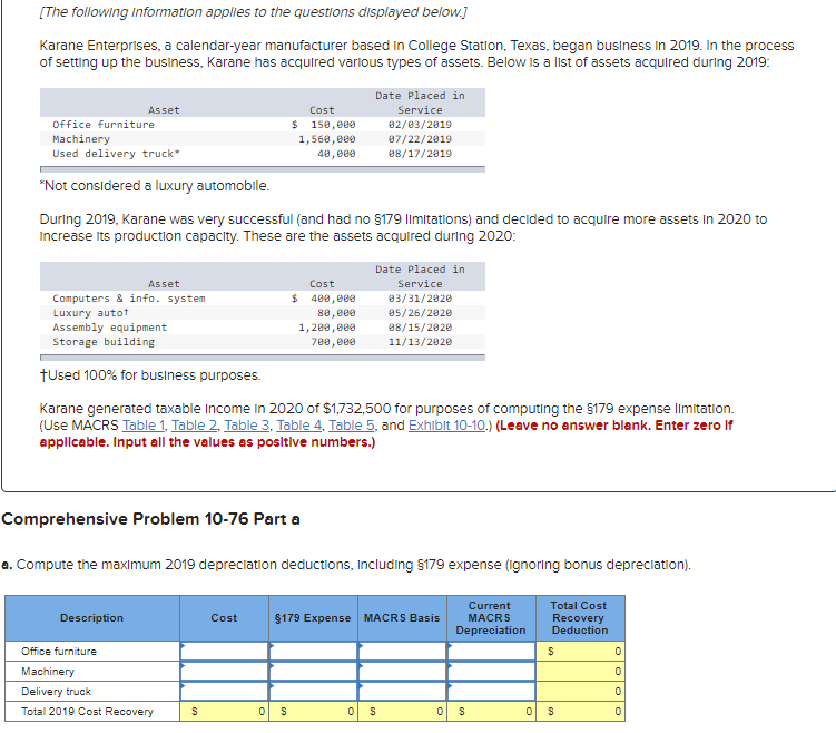  INFOMORATION NEEDED TO ANSWER QUESTION IS BELOW PLEASE ANSWER PART A