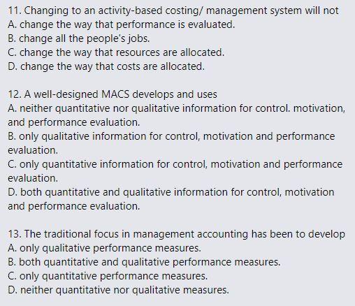 of total quality management (TQM) in a firm: A. must follow a