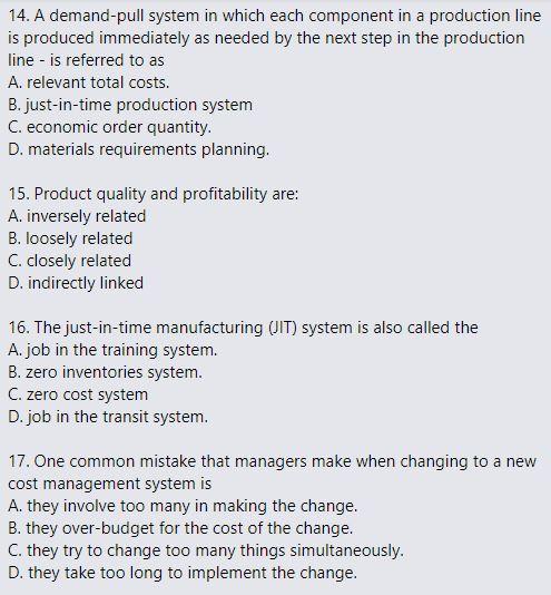 rigid, predetermined process to be successful. B. is a bottoms up process,