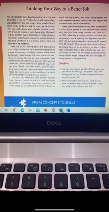 answer these 2 questions please Thinking Your Way to a Better Job