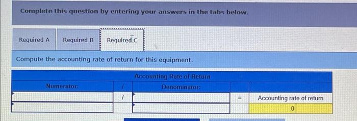 to its line. The equipment costs $288,000 and has a 12-year life