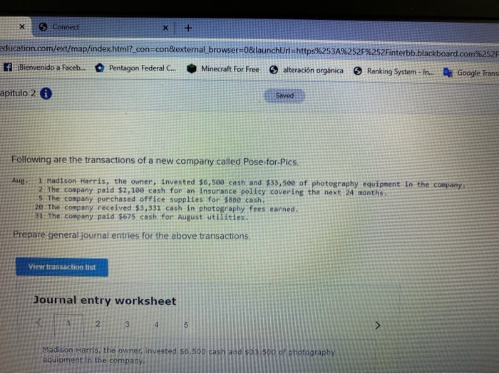  X Connect + education.com/ext/map/index.html?_con-con&external browser=0&launchurl=https%253A%252F%252Finterbb.blackboard.com%252F f Bienvenido a Faceb. Pentagon Federal