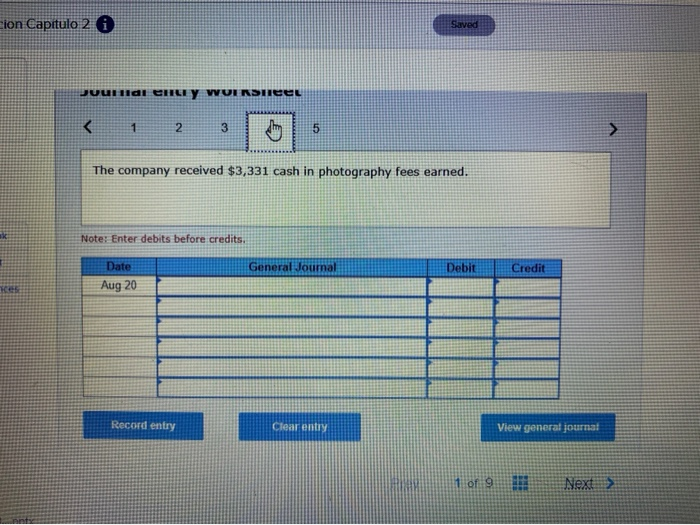 $33,500 of photography equipment in the company 2. The company paid $2,100