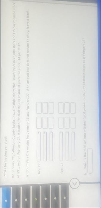  Entries for issuing par stock