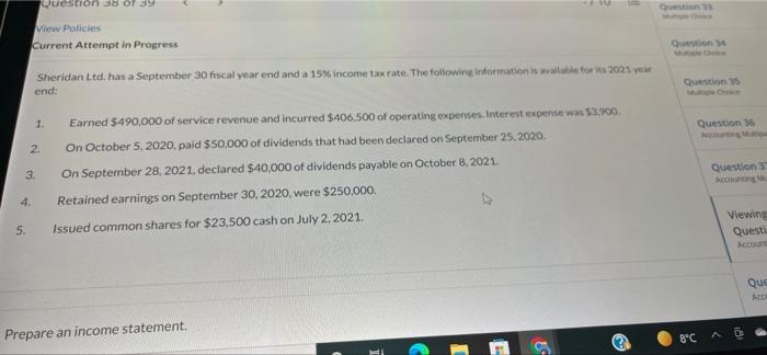  Question 38 0 Qon View Policies Current Attempt in Progress Queen