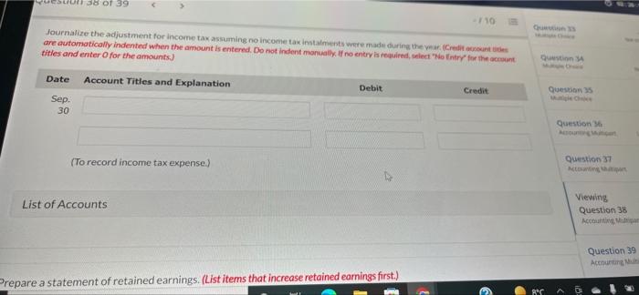income tax rate. The following information is available for es 2021 year