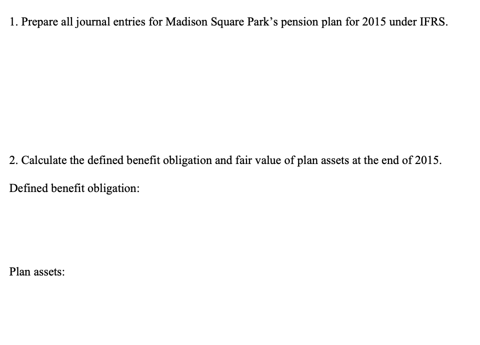 plan that covers all its full-time employees. The following data are available