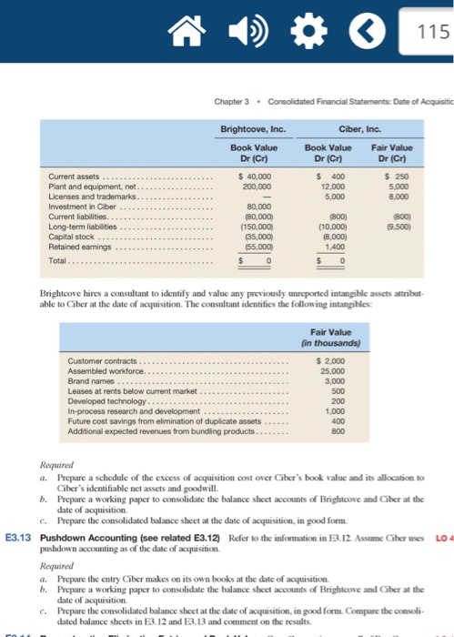 Question E3-13. answers a,b,c. it uses question E3-12 so i also attached