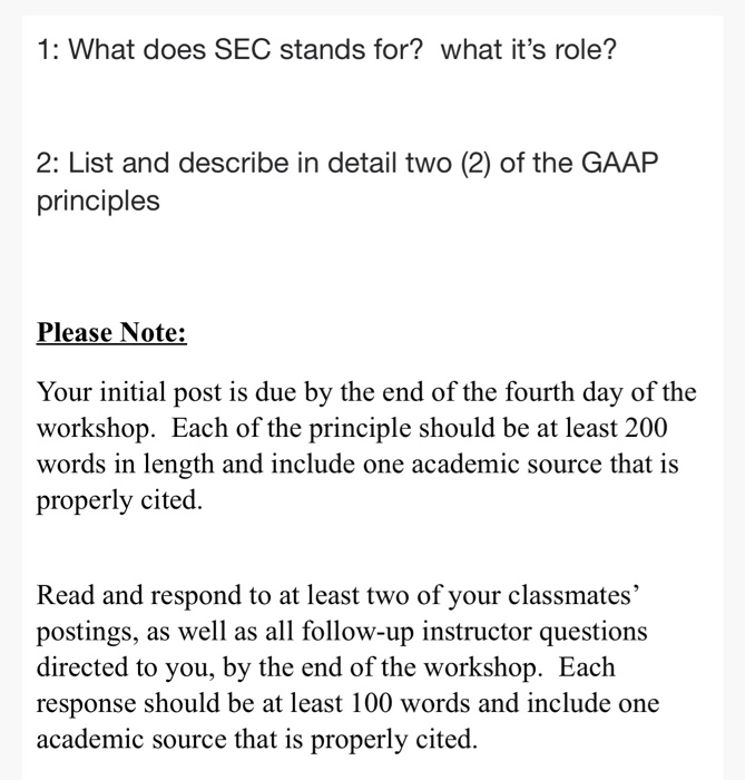  1: What does SEC stands for? what it's role? 2: List