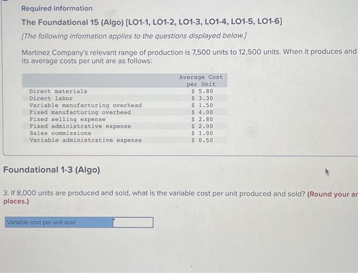 LO1-3, LO1-4, LO1-5, LO1-6] [The following information applies to the questions displayed