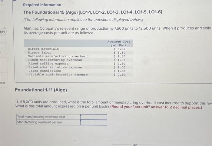 Company's relevant range of production is 7,500 units to 12,500 units. When