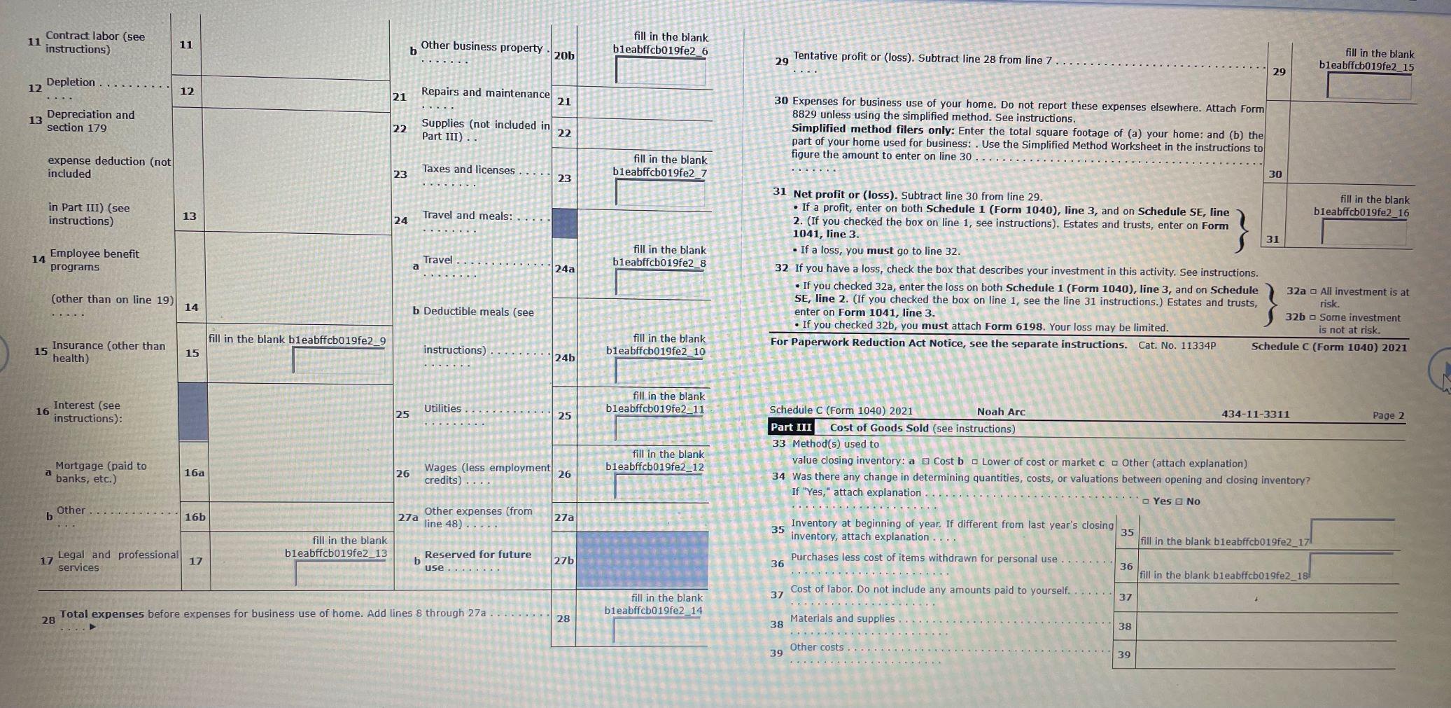 is divided ints three parts. You will nend to complete sone of