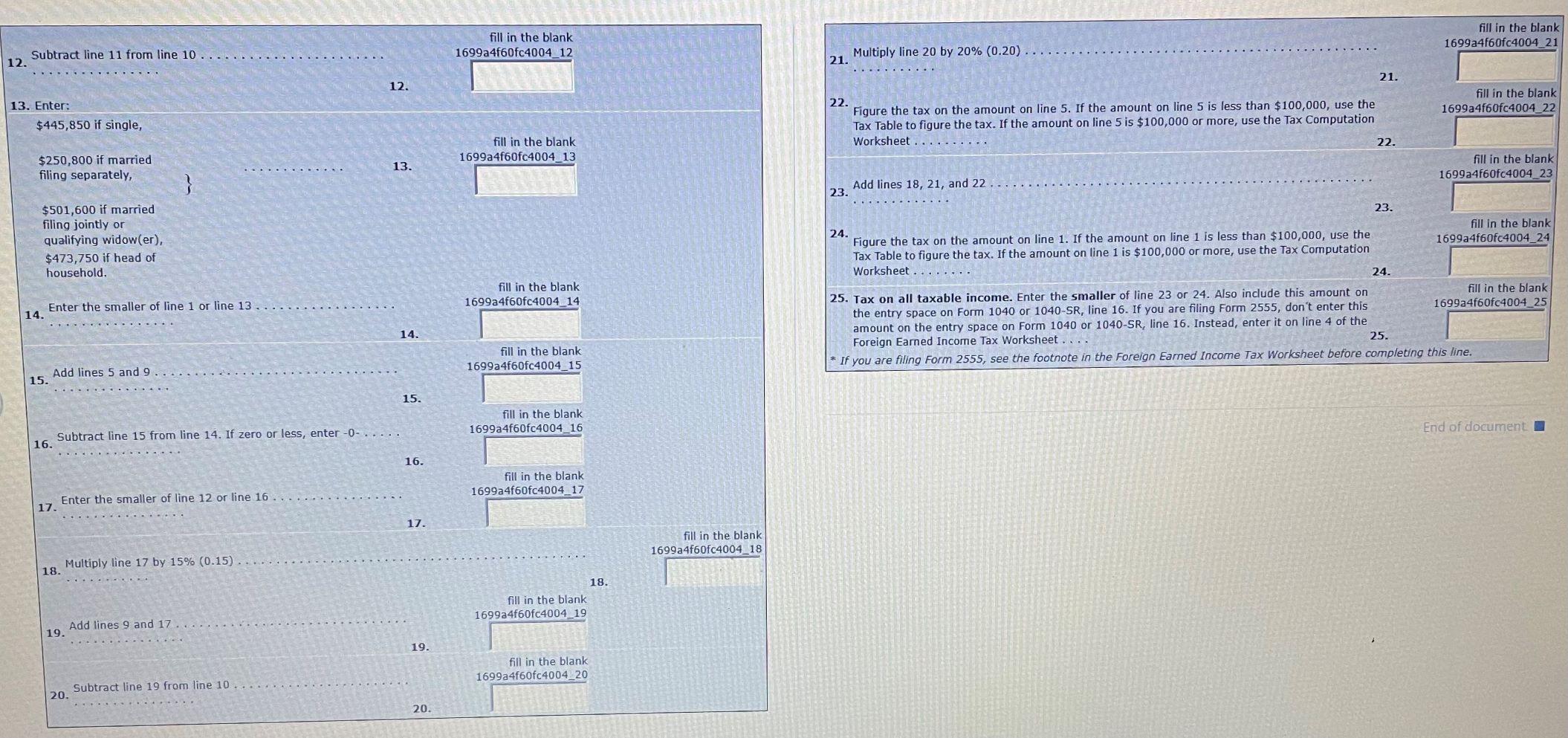 not require an entry or the answer is zero, enter "O". On
