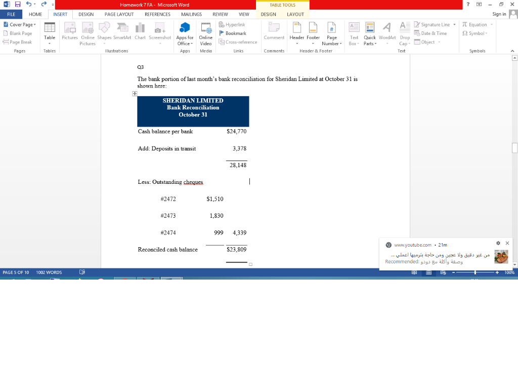  TABLE TOOLS DESIGN LAYOUT 5 Homework 7 FA - Microsoft Word