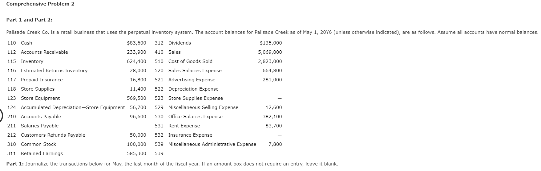 Parts I need help with: 1, 2, 5, 8 , & 9.