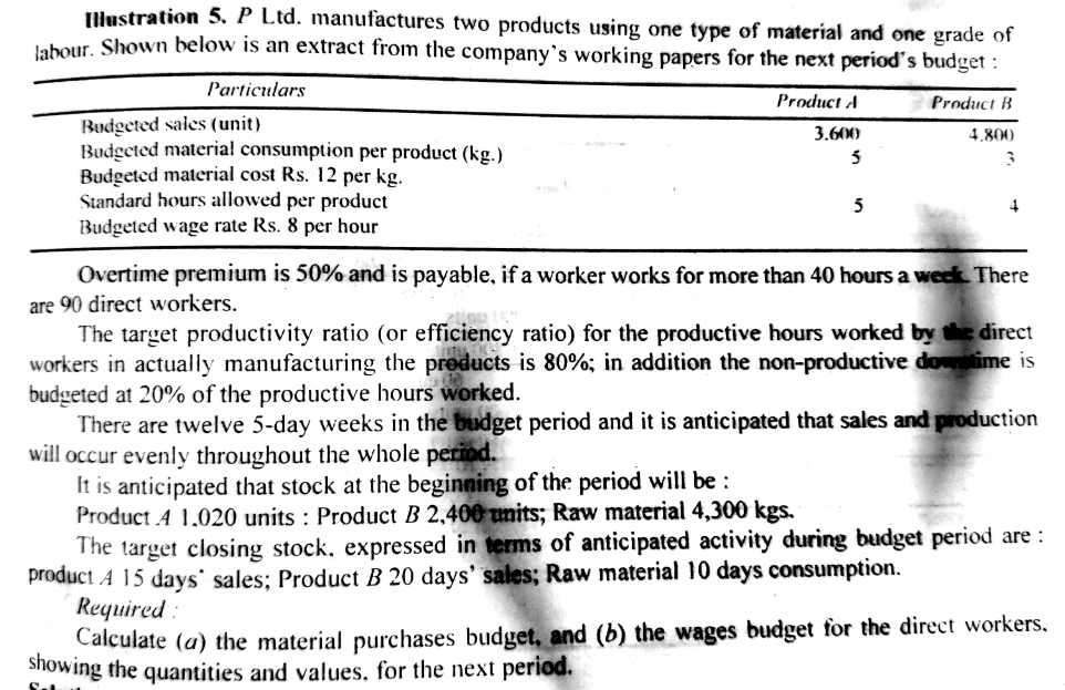  Please Solve It correctly ! Illustration 5. P Ltd. manufactures two