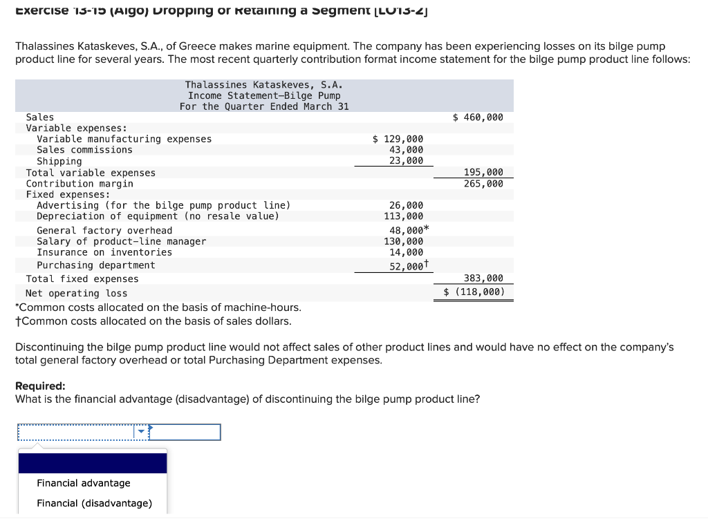  Exercise 13-15 (Aigo) Dropping or retaining a segment [LU15-2] Thalassines Kataskeves,