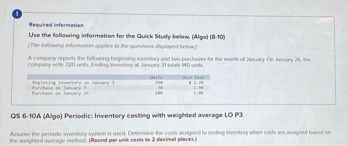 company reports the following beginning inventory and two purchases for the month