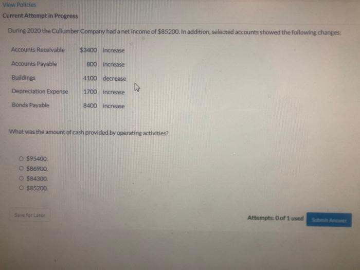  View Policies Current Attempt in Progress During 2020 the Cullumber Company