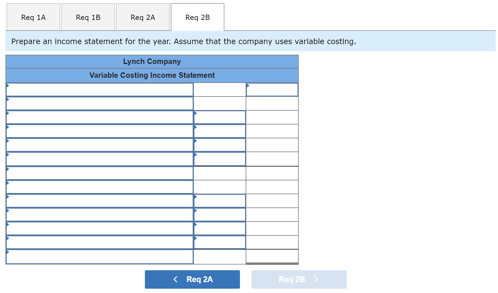 eBook A tA Variable costs per unit: Manufacturing: Direct materials Direct labor