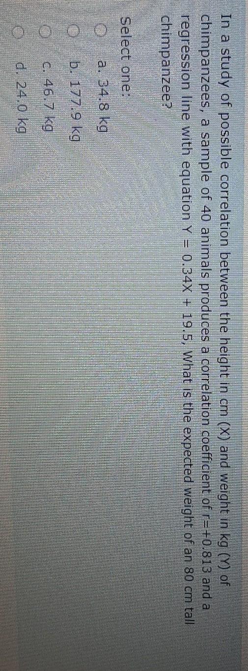 In a study of possible correlation between the height in cm