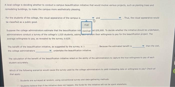 initiative that would imvolve various projects, such as planting trees and remodeling