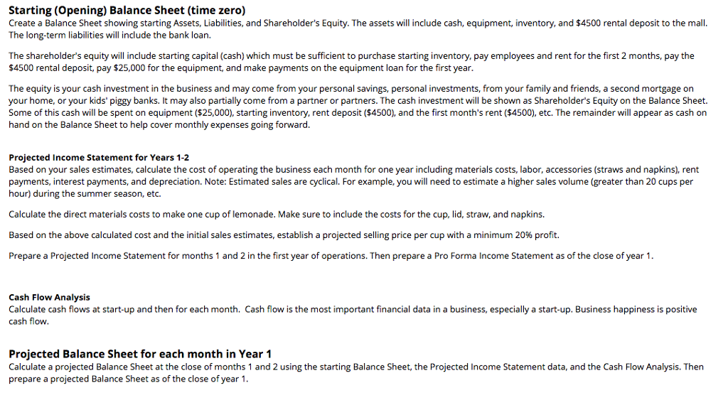 starting a fresh, made to order, lemonade stand at the mall. The