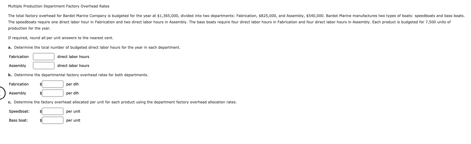 CH18 #2 Please help with this asap. Thanks alot Multiple Production Department