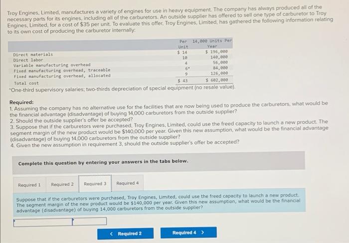a variety of engines for use in heavy equipment. The company has