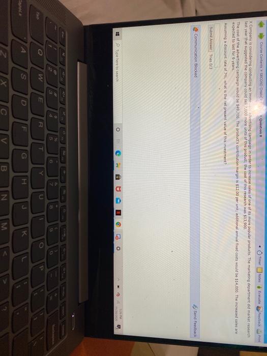  Course Contents SECOND CHANCE Question Timer Notes Este Feedback Print X