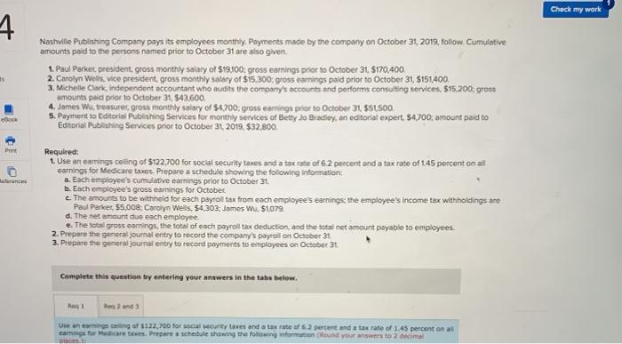 to October 31 are also given 1. Paul Parker, president, gross monthly