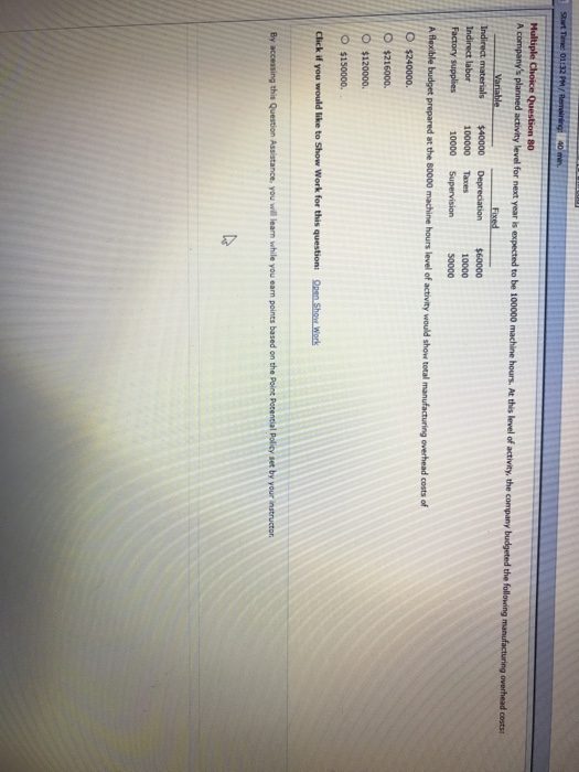  New Multiple Choice Question 30 Acompany's planned activity level for next