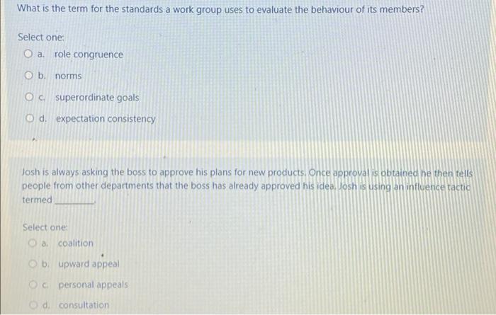 problems and move forward. Sean is concerned about functions. Select one: O