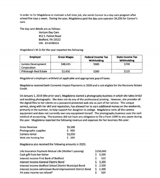 Return-Individual Number Four (after Chapter 8) Instructions: Please complete the 2020 federal