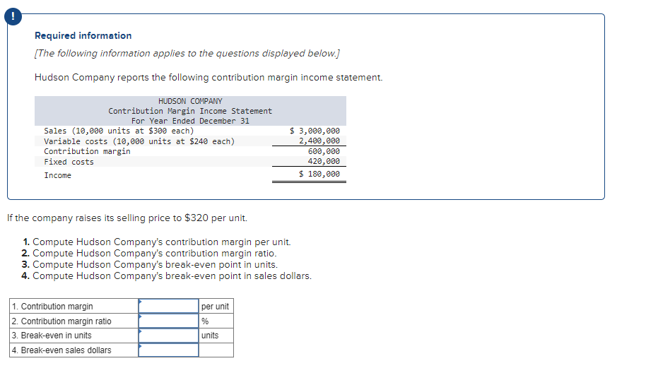 what is its margin of safety (in percent)? Sunn Company manufactures a
