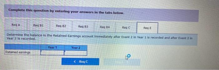 each accounting event under the appropriate headings for each year. Record the