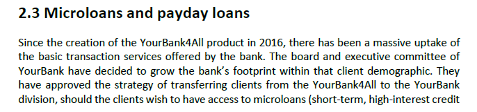 the organisation. Ubuntu Bank is a fictitious diversified financial services provider incorporated